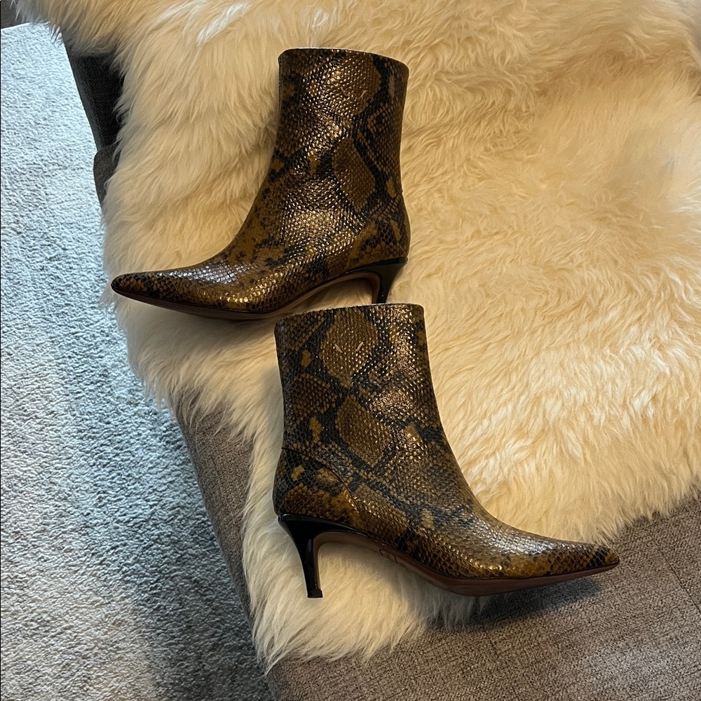Franco Sarto L’Anna snakeskin leather bootie 6